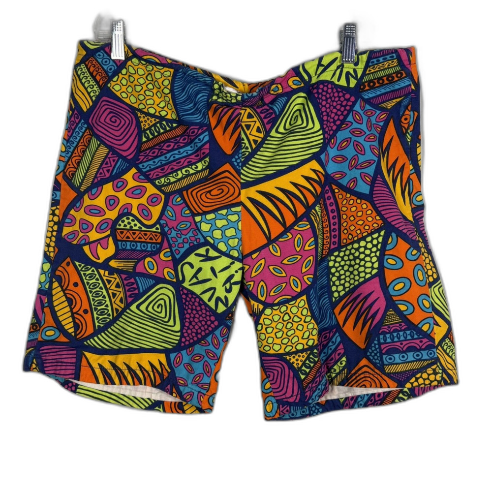Surf Hawaii Shorts Men’s Abstract Swim Board Tribal Cotton Surfer Pattern VTG